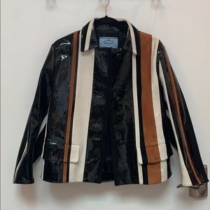 Authentic Prada button new lamb calf skin jacket L